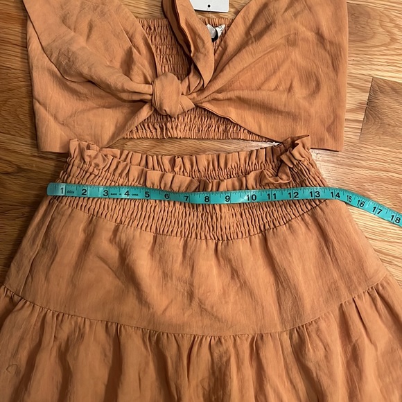 NWT Willow Julie Halter Crop Top Two-Piece Maxi Dress in Orange - Picture 10 of 11